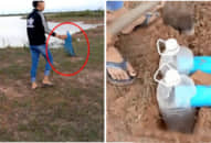 Tưởng xách 2 chai nước rỗng mang ra bờ sông bắt cá, cô gái bị cả làng chê cười nhưng sáng hôm sau ai cũng đua nhau học theo