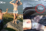 Khoảnh khắc cuối trước khi thảm kịch xảy ra, mải tự chụp ảnh tự bên bờ biển, cặp đôi bị sóng cuốn chết thảm