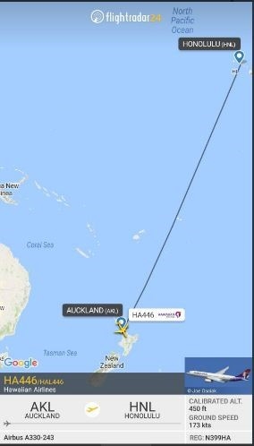 Chuyến bay của Hawaiian Airlines đưa hành khách ‘XUYÊN KHÔNG’ từ năm 2018 về 2017