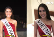 Đi thi Hoa hậu với vòng eo 53cm, Tường Linh lộ loạt ảnh không photoshop, đứng cạnh Philippines chênh lệch quá!