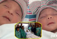 Cặp sinh đôi đẻ đúng giao thừa thành 2 năm khác nhau, cả gia đình nhận ngay quà ‘nóng’