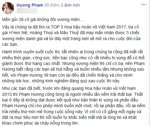 Ngân Anh vừa bị tước vương miện, Phạm Hương đã viết tâm thư: Vương miện không dành cho kẻ cúi đầu!