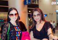 Cả sân bay náo động khi Hà Phương, Minh Tuyết cùng xuất hiện, lát sau chỉ có 2 người đàn ông đến đón