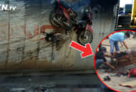 Tai nạn rợn người: Xe container lật đè bẹp dúm người đi xe máy, cẩu lên phát hiện xác người và xe nát bét dính chặt vào