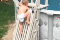 Video bé 2 tuổi trèo thang chắn vào bể bơi hút 22 triệu lượt xem