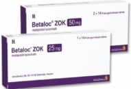 Betaloc ZOK 25mg, 50mg, thuốc điều trị tăng huyết áp, đau tức ngực, loạn nhịp tim