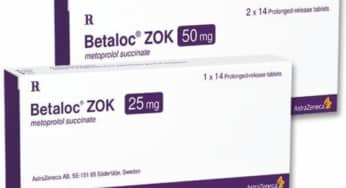 Betaloc ZOK 25mg, 50mg, thuốc điều trị tăng huyết áp, đau tức ngực, loạn nhịp tim