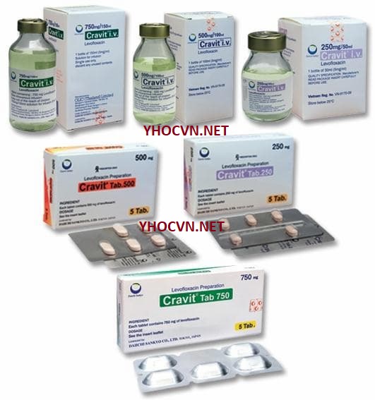 Cravit, levofloxacin, fluoroquinolone thuốc kháng sinh phổ rộng