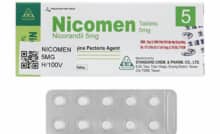 Nicomen 5mg, thuốc Nicorandil điều trị cơn đau thắt ngực