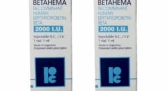 Betahema 2000IU: thuốc erythropoietin kích thích tạo hồng cầu, điều trị thiếu máu