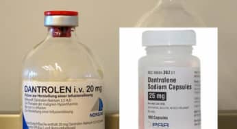 Dantrolene, thuốc giãn cơ vân, giảm co cứng cơ, chữa sốt cao ác tính