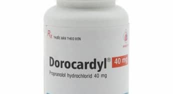 Dorocardyl 40mg: Propranolol hydrochlorid, thuốc chữa tăng huyết áp, đau thắt ngực