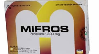 Mifros, Penicillamine 300 mg, thuốc chữa nhiễm độc chì, đồng, thấp khớp