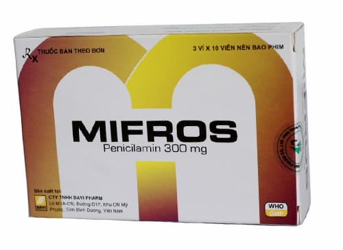 Mifros, Penicillamine 300 mg, Thuốc chữa nhiễm độc chì, đồng