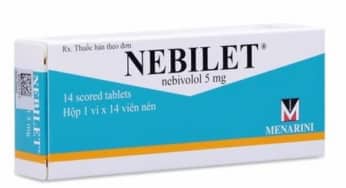Nebilet 5mg, nebivolol, thuốc chẹn beta chữa huyết áp cao, suy tim