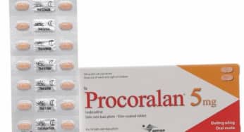 Procoralan 5mg, Ivabradin hydrochlorid, thuốc điều trị triệu chứng đau thắt ngực ổn định mãn tính