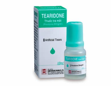 Tearidone eye drops, thuốc nhỏ mắt povidone sát khuẩn mắt do mang kính sát tròng