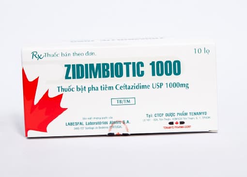 Zidimbiotic 1g: thuốc kháng sinh Ceftazidim, điều trị các chủng vi khuẩn kháng cephalosporin, aminoglycoside